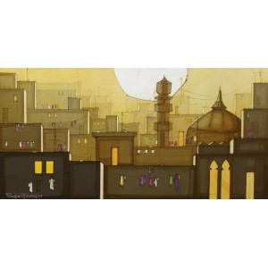 Salman Farooqi, 24 x 48 Inch, Acrylic on Canvas, Cityscape Painting, AC-SF-231